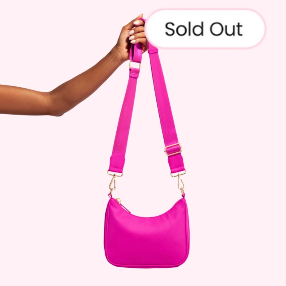 Stoney Clover Lane SCL Fuchsia Curved Crossbody Shoulder Bag Limited Edition